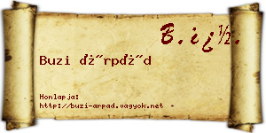 Buzi Árpád névjegykártya