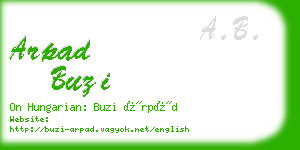 arpad buzi business card